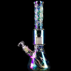 Tall Rainbow glass water bongs hookahs downstem perc Ice catcher dabber heady rig recycler Dab smoke water pipe with 14mm_VAPORMALLS