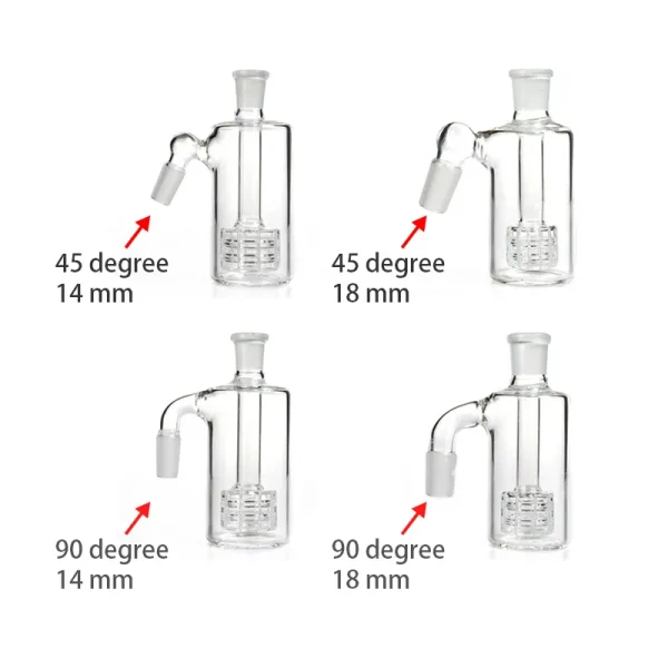 Glass Ash Catchers Hookahs 14mm 18mm 45 Degree 90 Degree Matrix Perc Glass AshCatcher High Quality Water Catchers Thick Pyrex Clear Ashcatcher_VAPORMALLS