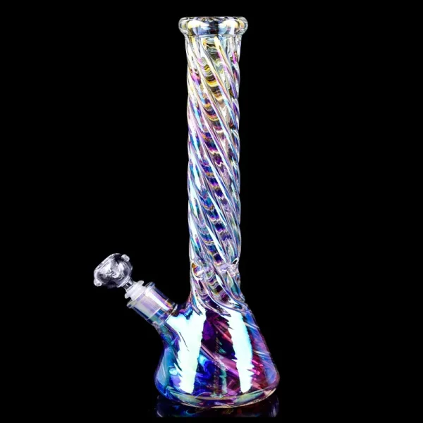 Tall Rainbow glass water bongs hookahs downstem perc Ice catcher dabber heady rig recycler Dab smoke water pipe with 14mm_VAPORMALLS