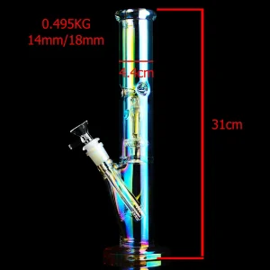 Tall Rainbow glass water bongs hookahs downstem perc Ice catcher dabber heady rig recycler Dab smoke water pipe with 14mm_VAPORMALLS