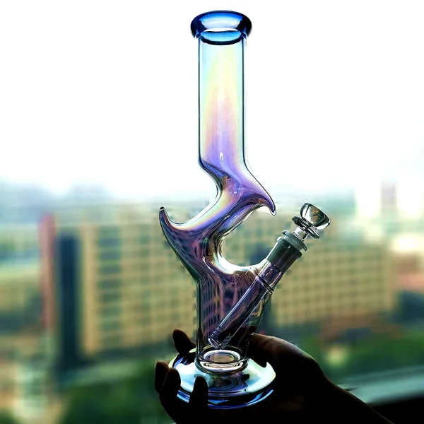 Tall Rainbow glass water bongs hookahs downstem perc Ice catcher dabber heady rig recycler Dab smoke water pipe with 14mm_VAPORMALLS